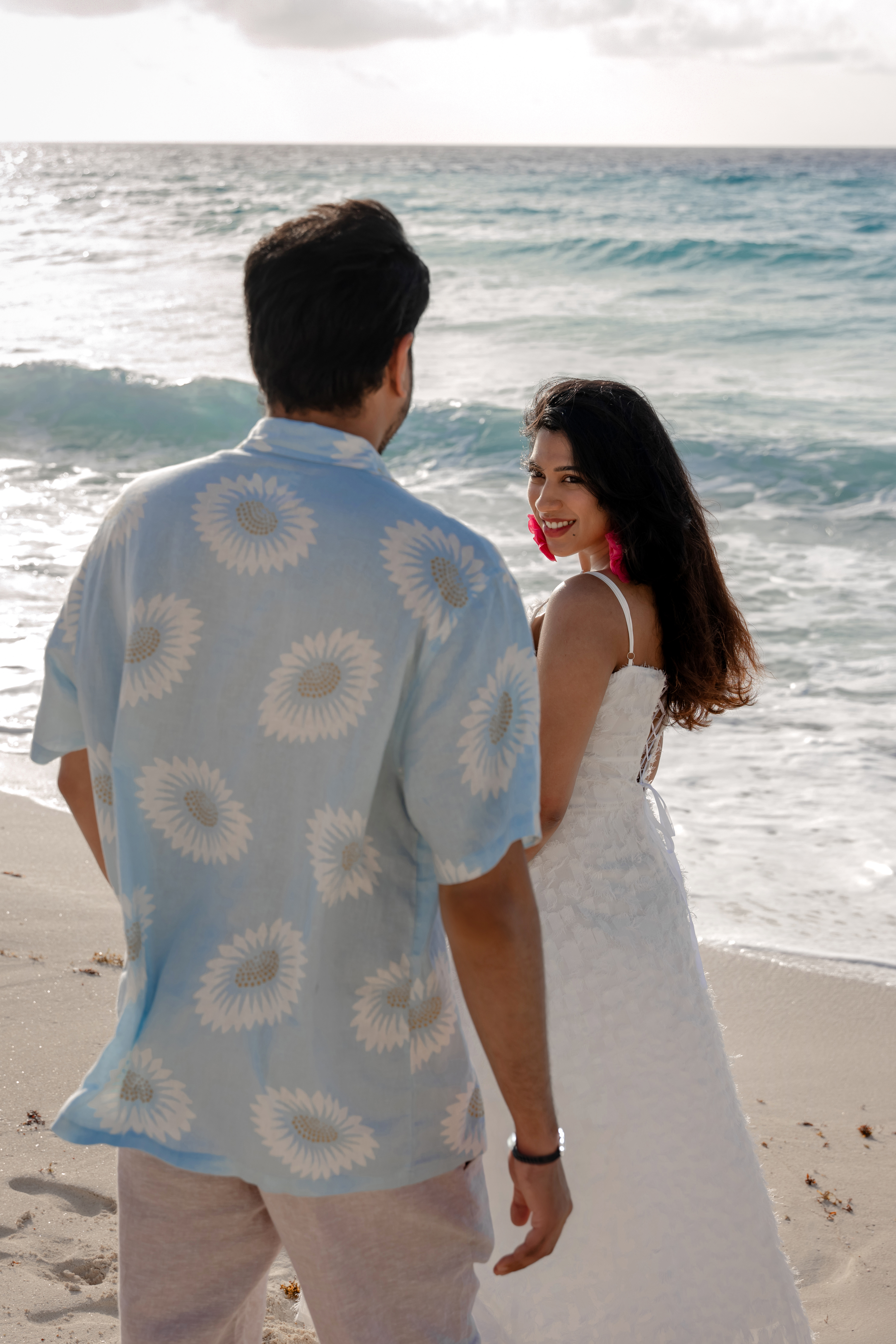 Surprise proposal on private beach in Mexico