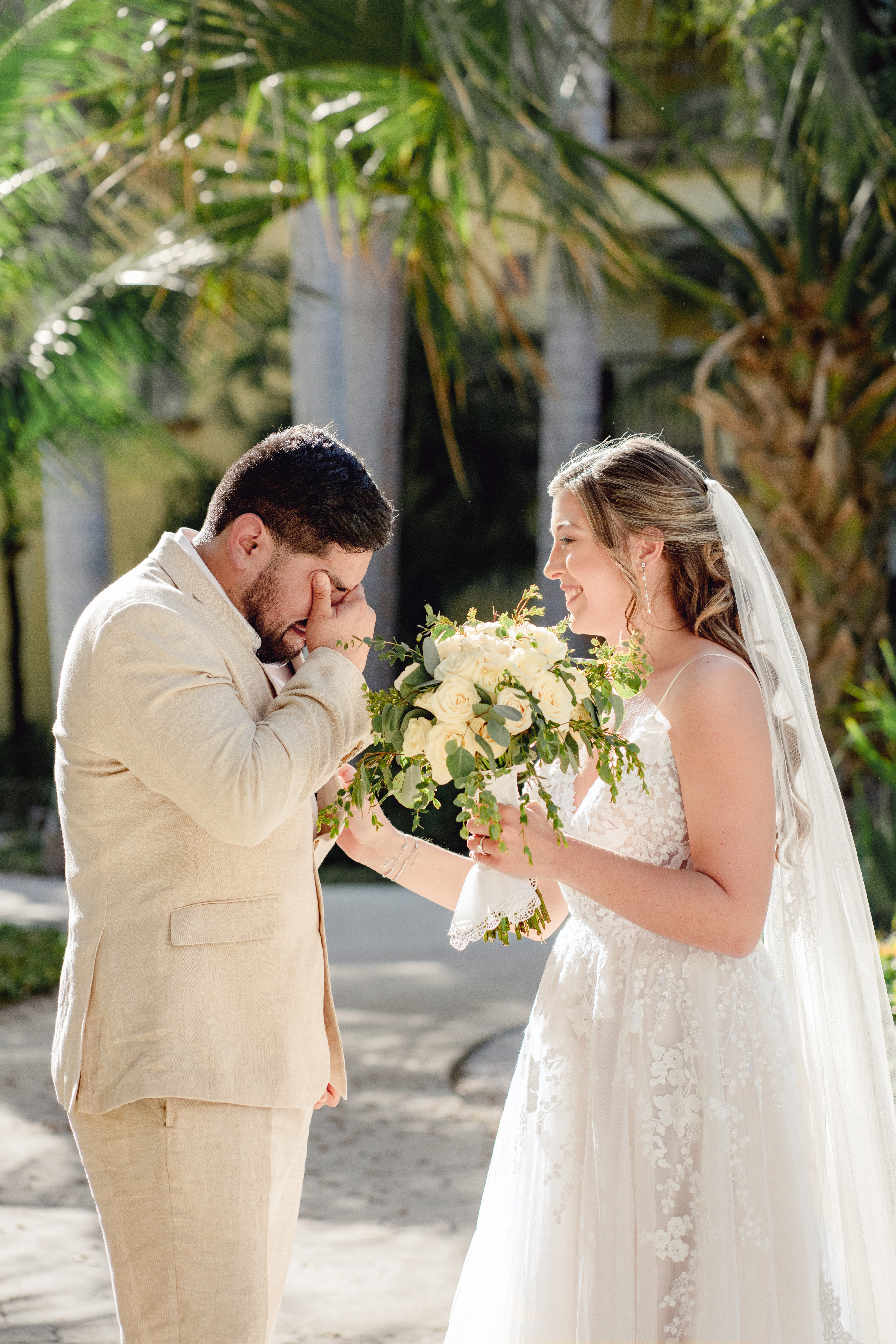 Emotional first look moment